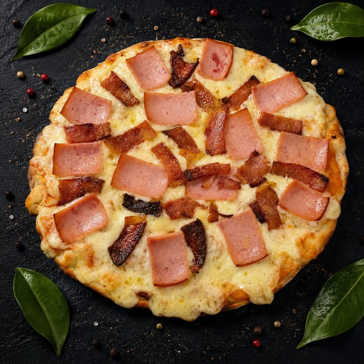 Pizza Tocineta y Jamón